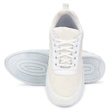 White Synthetic Sport Sneakers Shoes For Men's