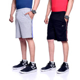 Men's Regular Sports Shorts Combo Of 2 Pc -Grey  Black