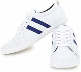 Trendy White Solid Sneakers For Men