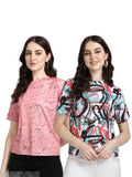 Designer Printed T-shirts Combo For Women Pack Of 2