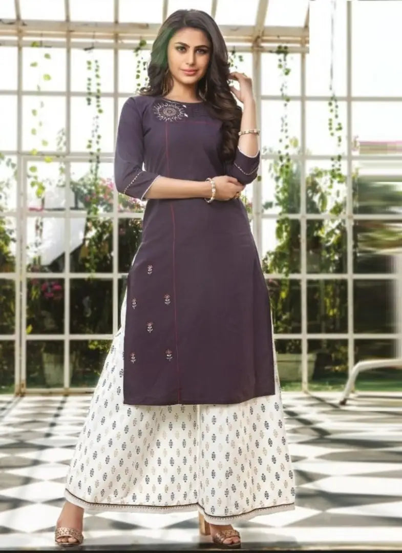 Gorgeous Rayon Embroidered Kurta With Pant For Women