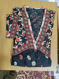 Design Women Long Rayon Printed Gown Anarkali Kurti for Women  Girls, Festival Kurta Gown ( Black )
