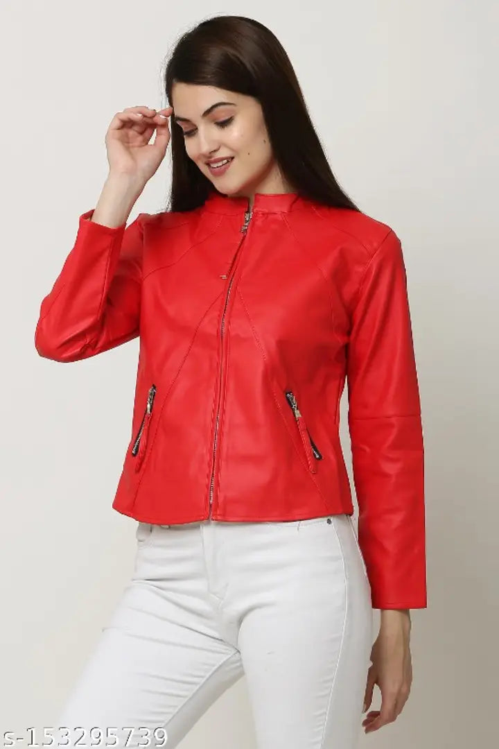Trendy Leather Stylish Women Jacket