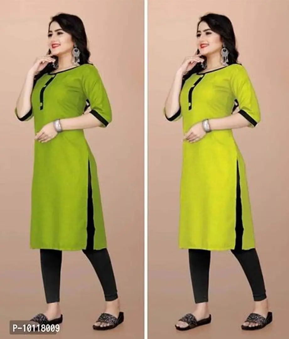 Classic Cotton Solid Kurtis for Women, Pack of 2