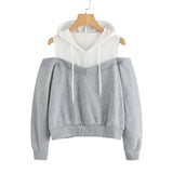 PDK Fashions Could Shoulder Hoodie for Women Grey