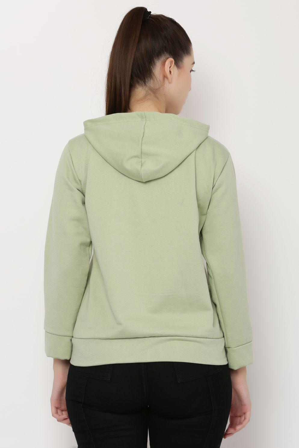 Women's Fleece Solid Full Sleeve Zipper Hoodie