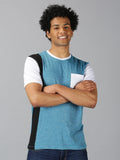 UrGear Cotton Color Block Half Sleeves Round Neck Mens T-Shirt