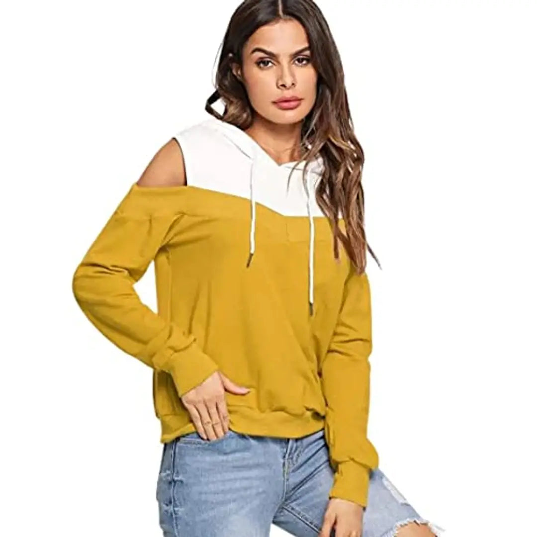 PDK Fashions Could Shoulder Hoodie for Women Mustard