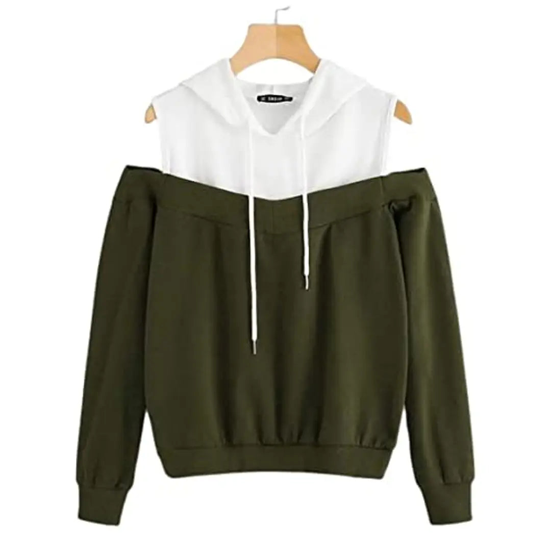 PDK Fashions Could Shoulder Hoodie for Women Green