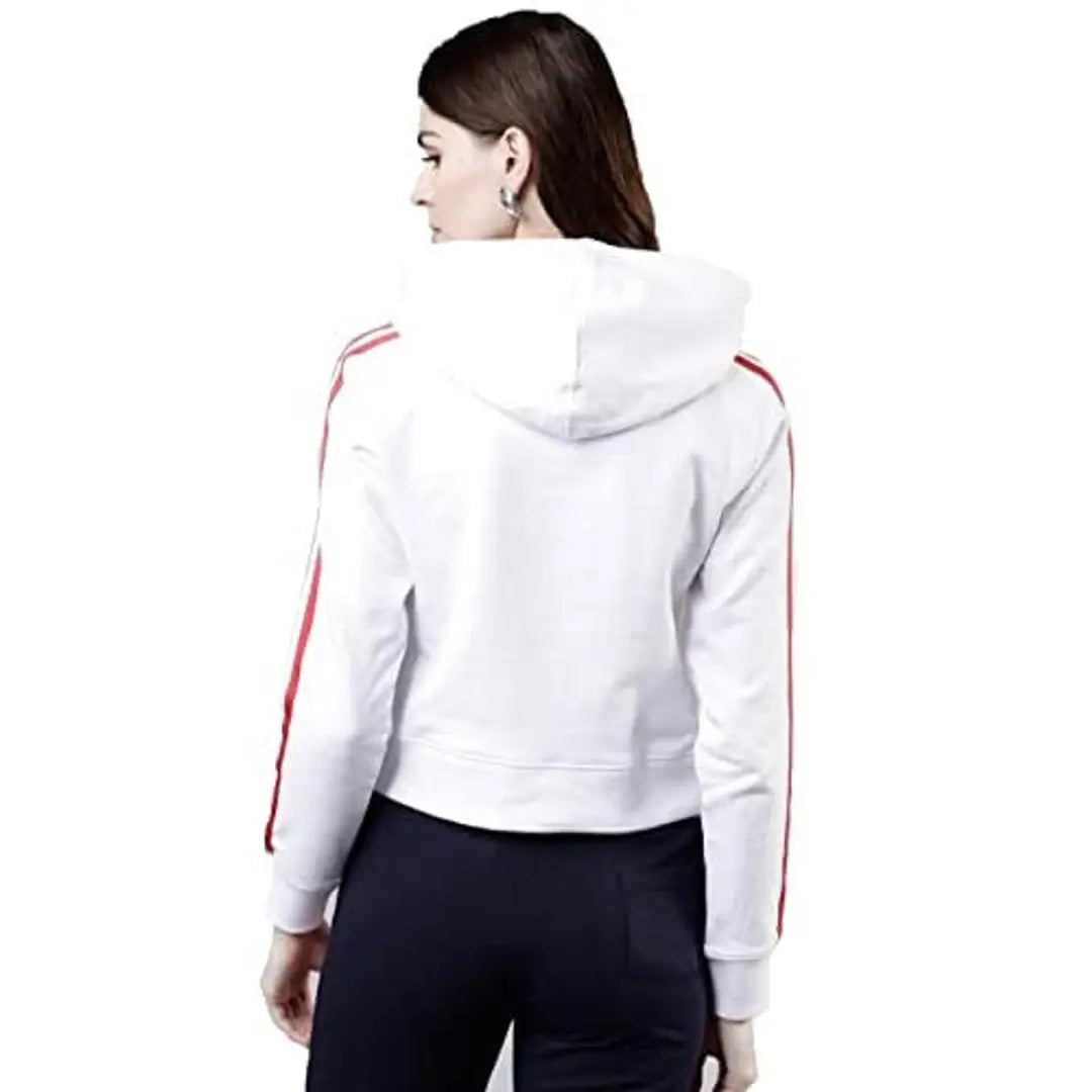Jasan Crop Hoodies for Women |100% Cotton Full Sleeve Hoodies | Hooded Strip Croptops | Colourblock Hooded Sweatshirts
