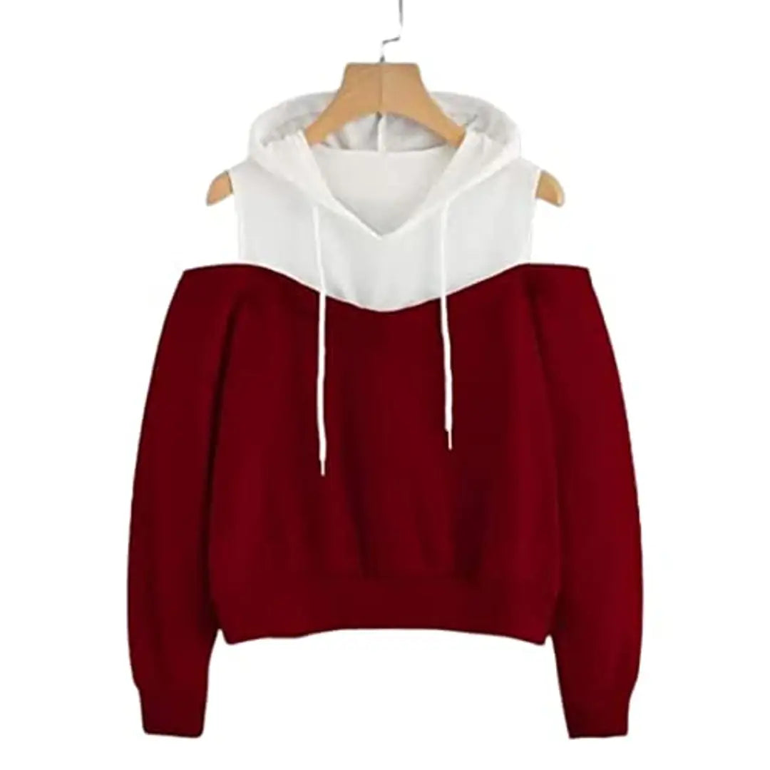 PDK Fashions Could Shoulder Hoodie for Women Maroon